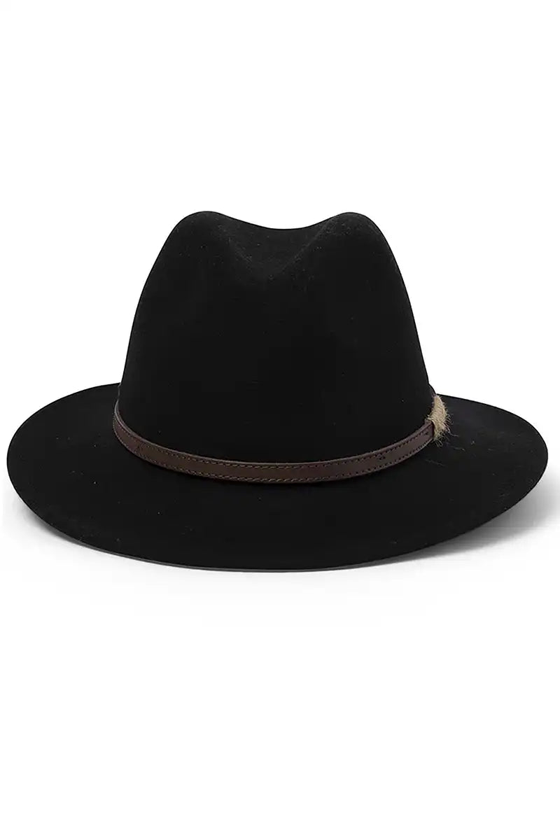 Evoke Patterson Fedora in Black front