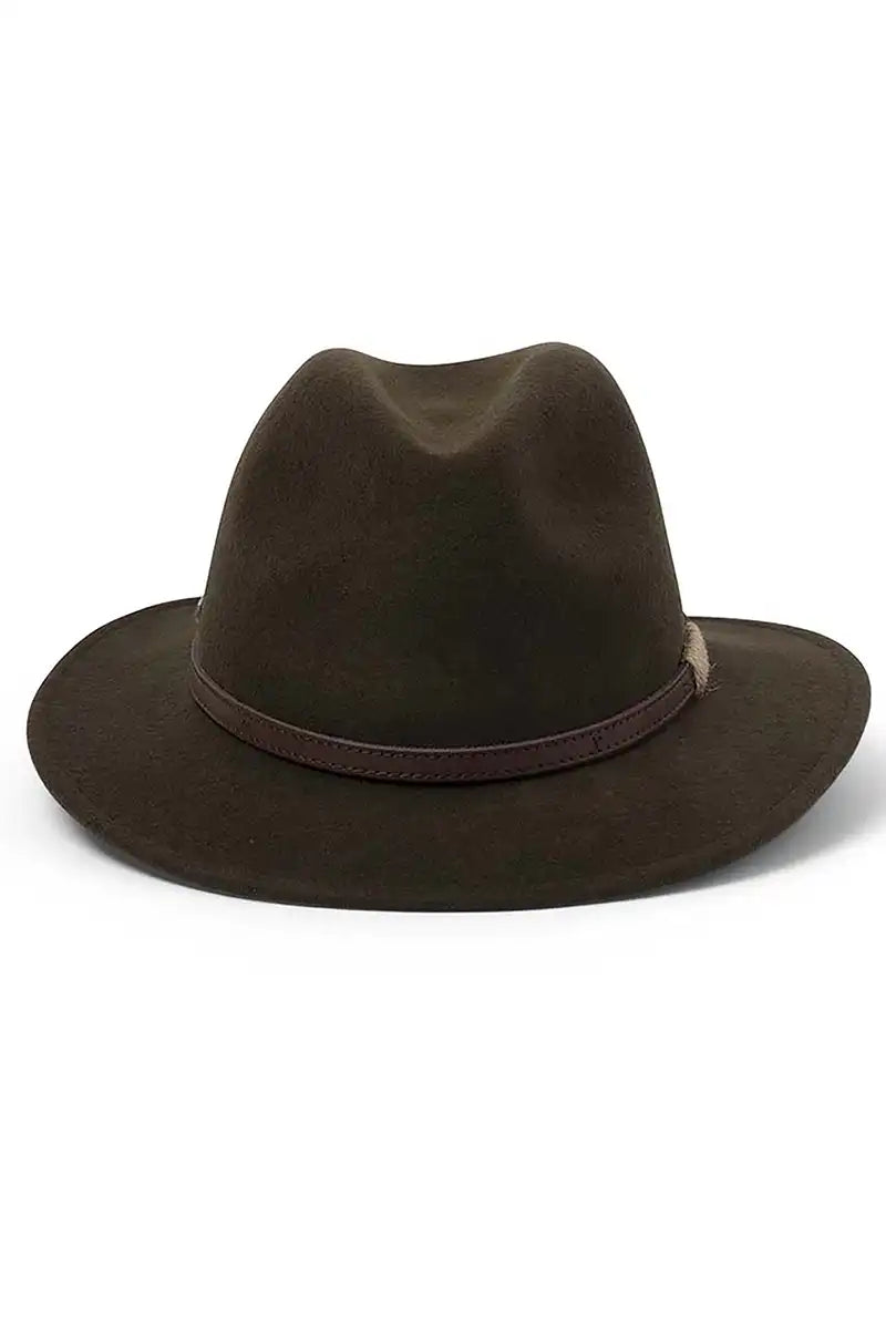 Evoke Patterson Fedora in DK Khaki front