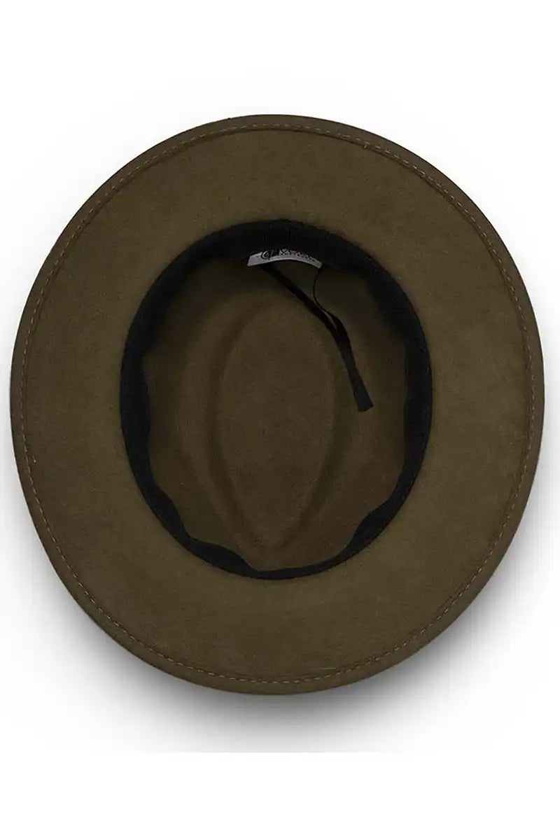 Evoke Patterson Fedora in DK Khaki inside