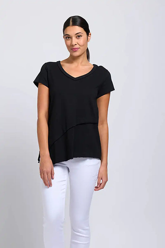 Foil Best Angle Womens Tee in Black front view