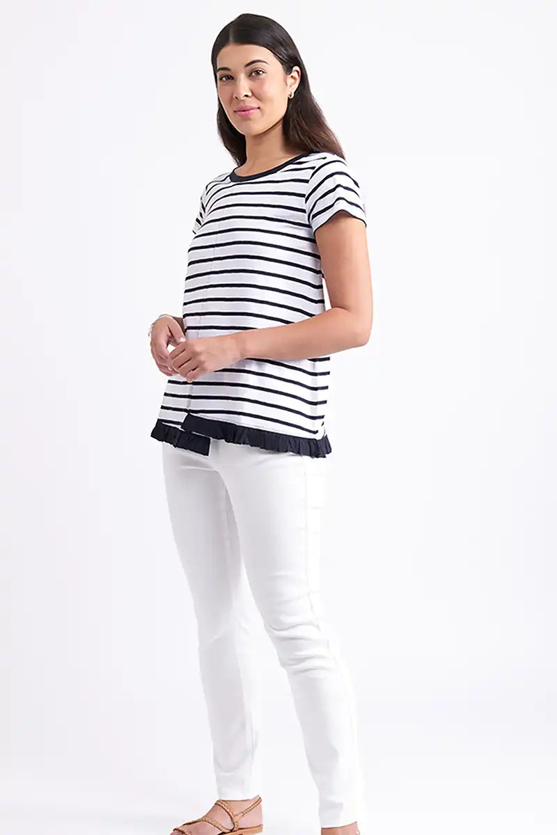 Foil Best Friller Tee in Breton Stripe full length image