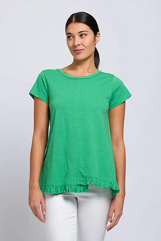 Foil Best Friller Womens Tee in Kelly Green front view