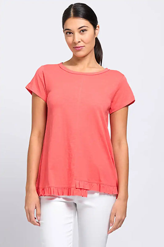 Foil Best Friller Tee front in Papaya
