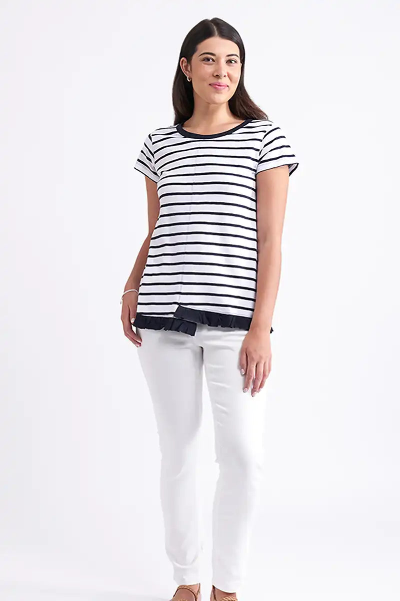 Foil Best Friller Tee in Breton Stripe front shot