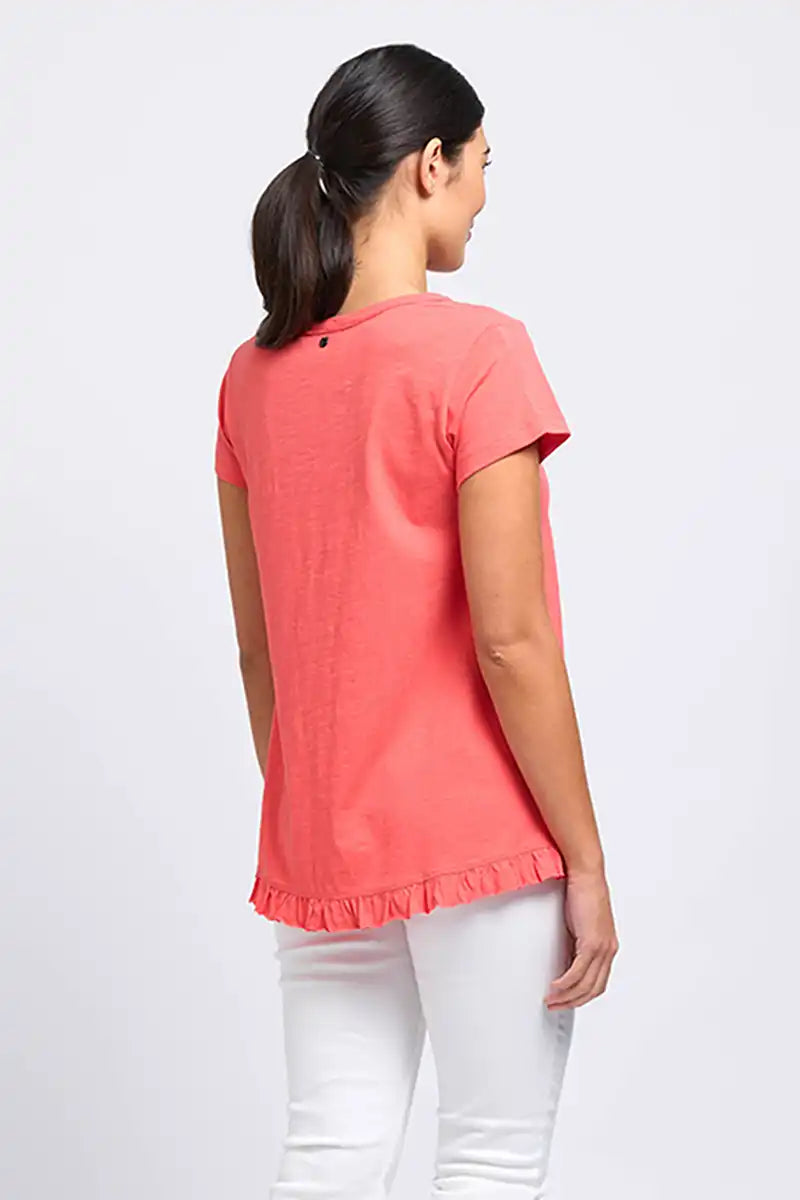 Foil Relaxed womens Best Friller tee in Papaya back view