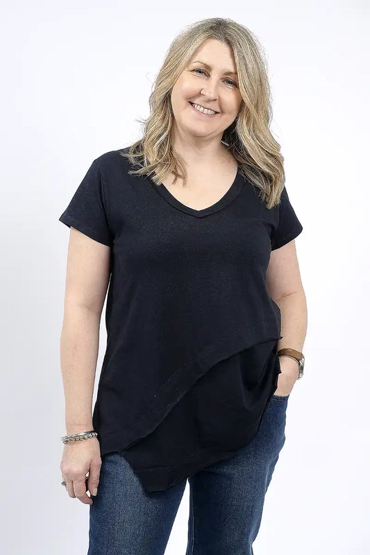 Foil Best Angle Tee in True Navy front