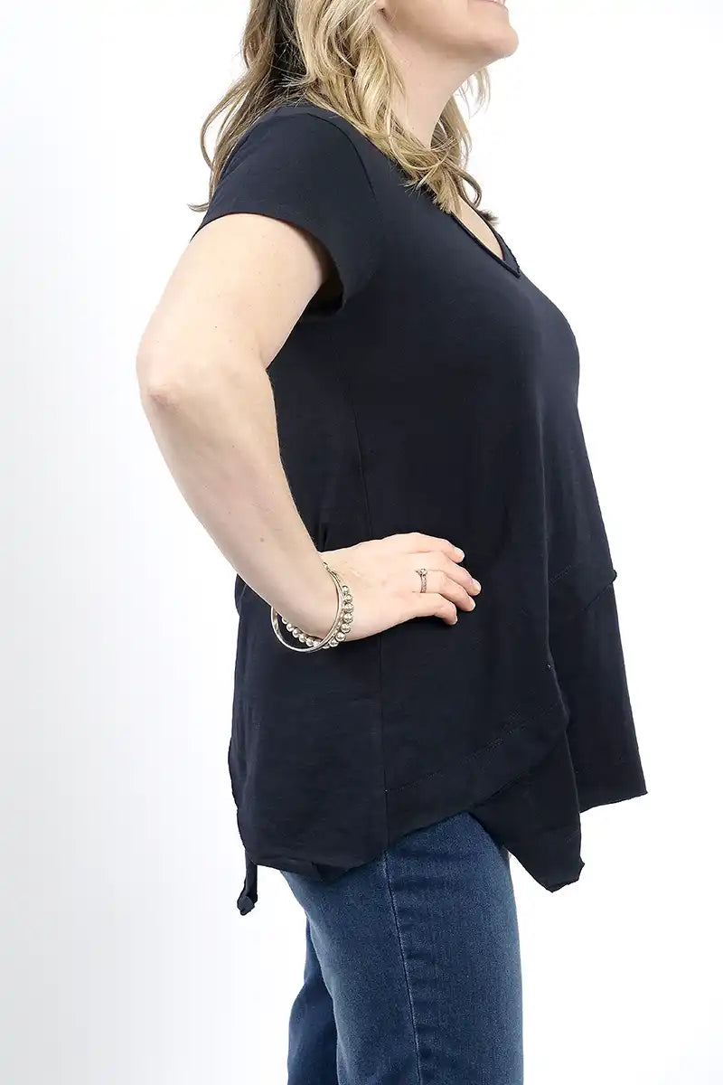 Foil Best Angle Tee in True Navy side view