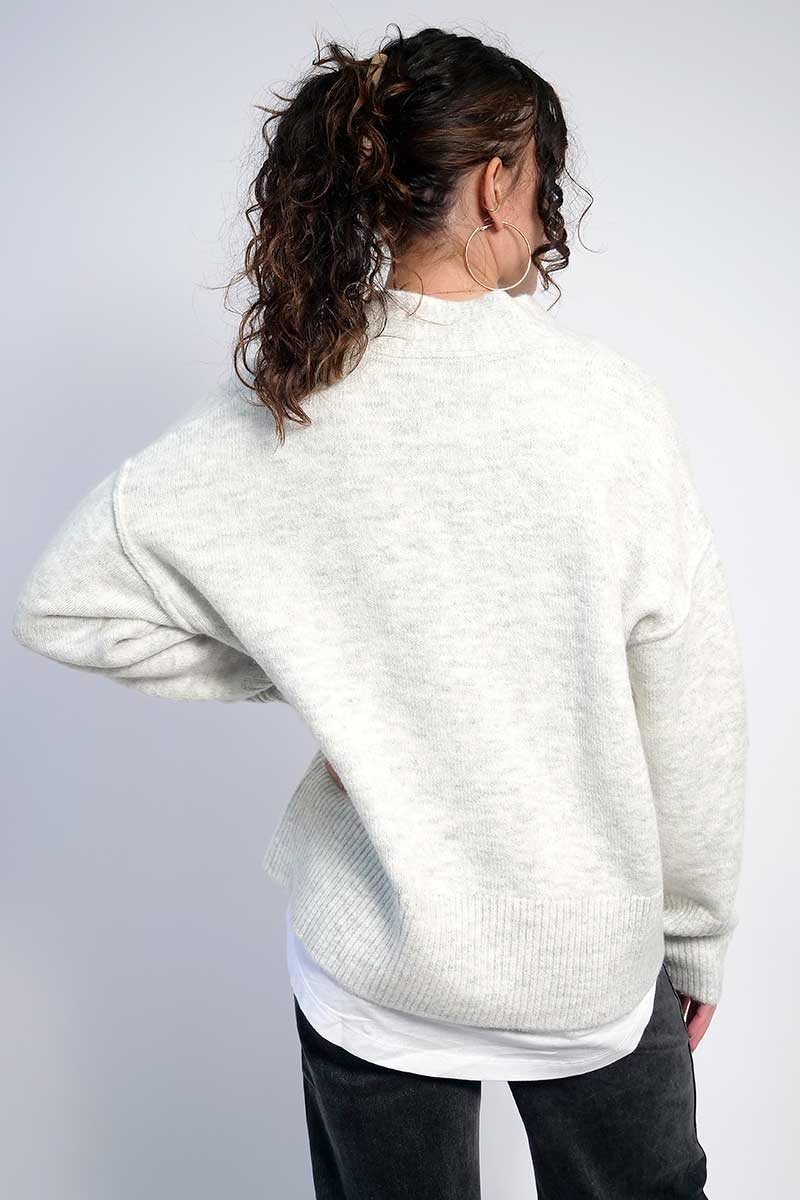 Foil No Slouch Cardigan in Silver back view