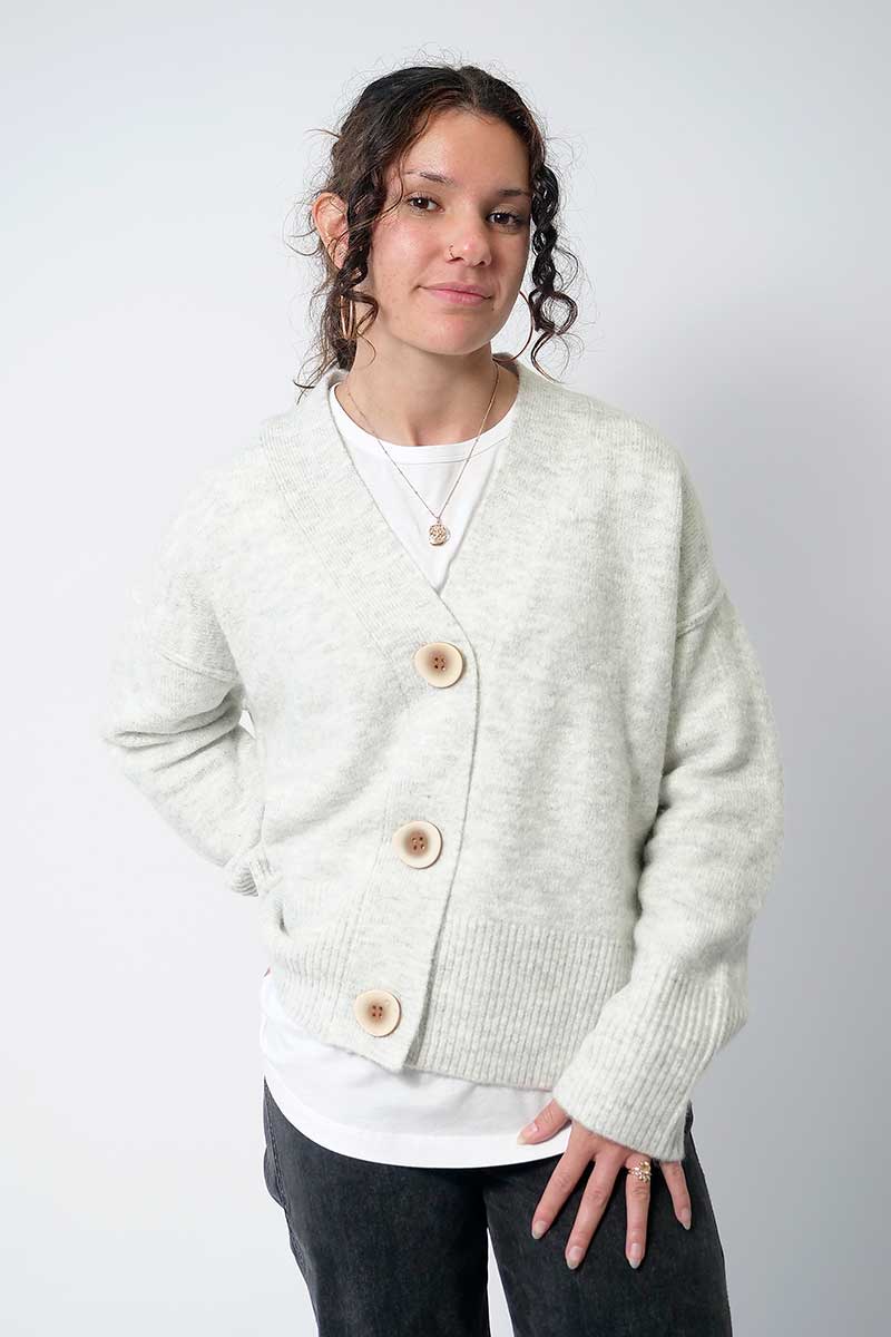 Foil No Slouch Cardigan in Silver