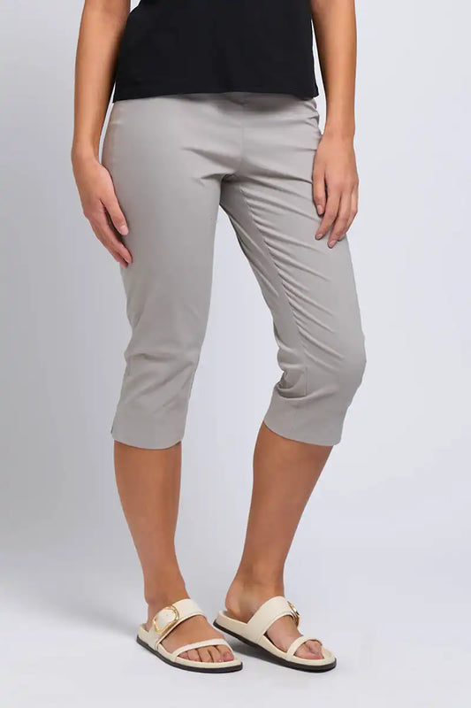 Foil Women's Split Enz Pant in Light Khaki front 3/4 detailed view