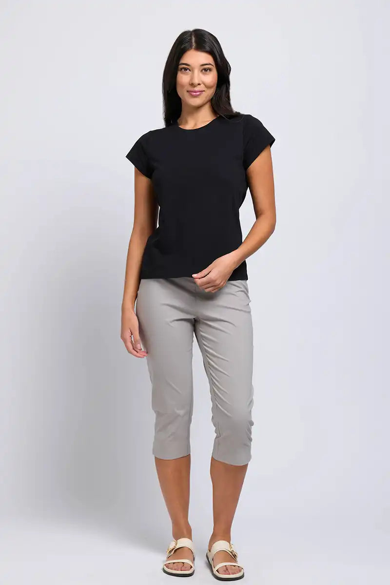 Foil Women's Split Enz Pant in Light Khaki front full model view