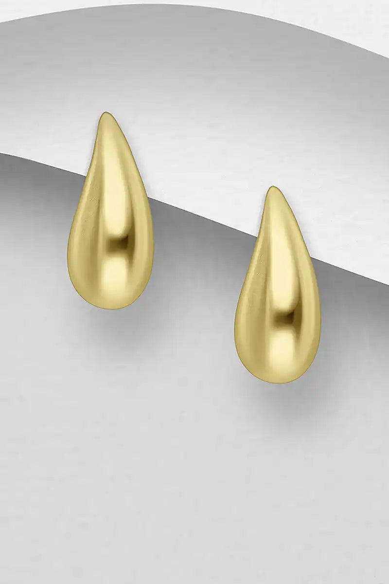 Yellow Gold Droplet Pushback earrings