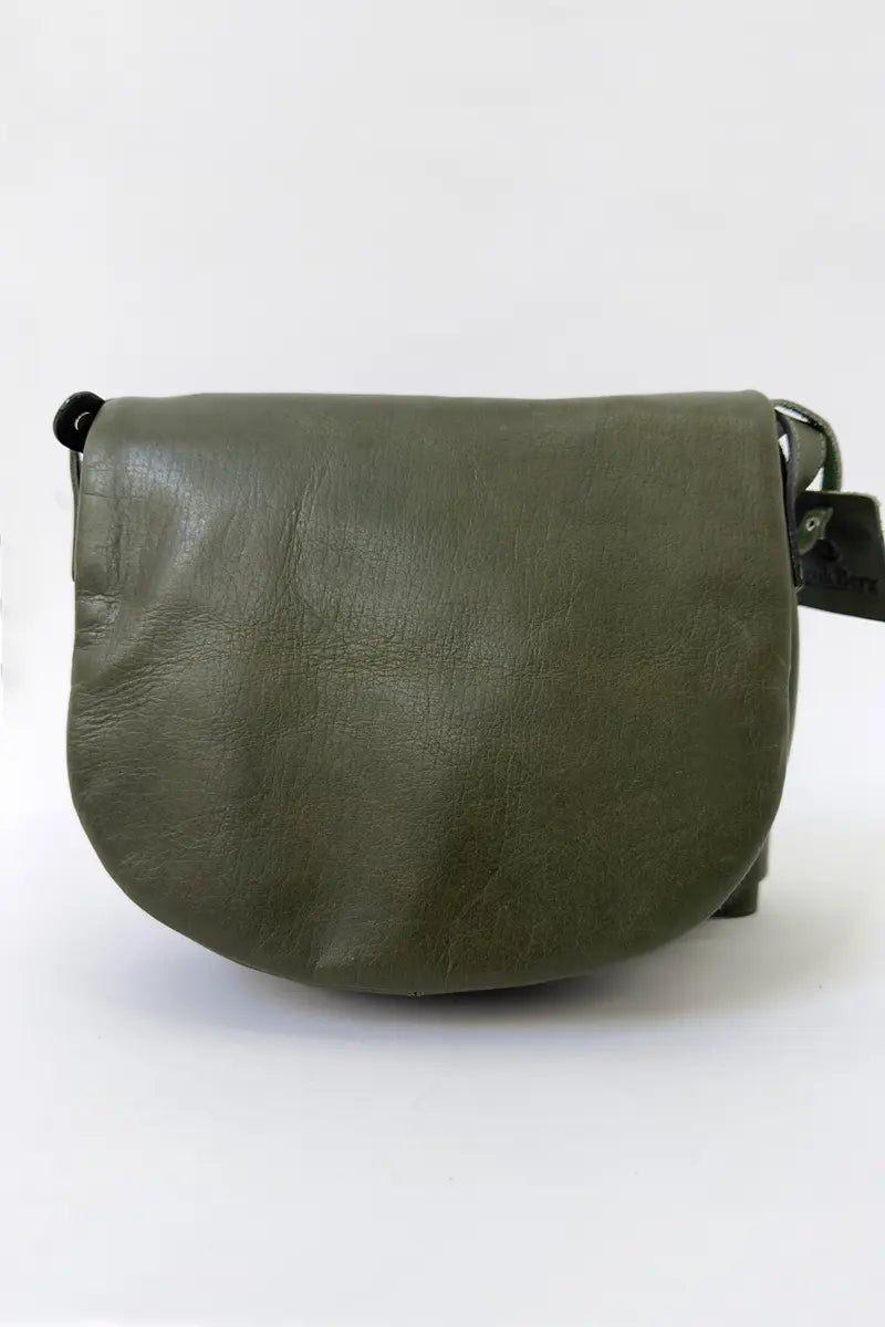 Henk Burg Leather Hand Bag - Clara Small in Green front without strap