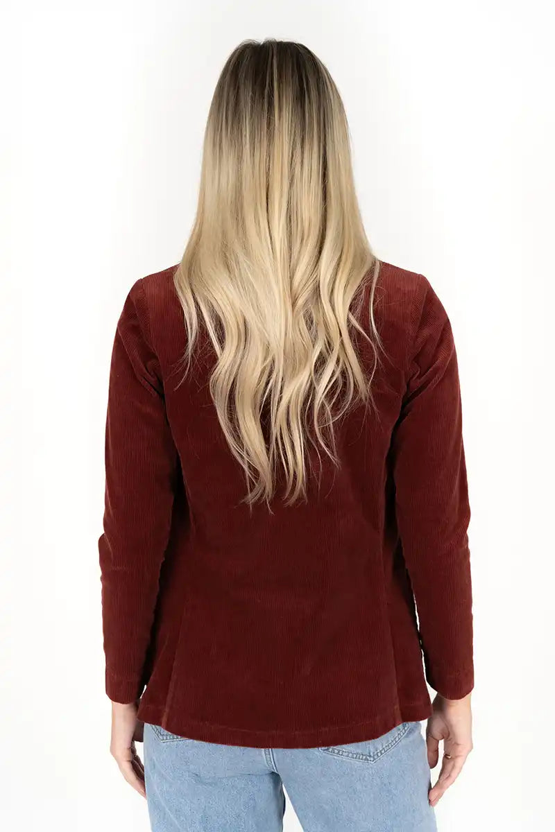 Humidity Blondie Corduroy Jacket in Rust back view