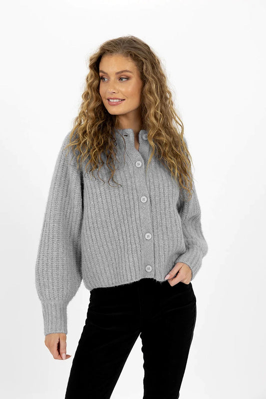 Humidity Twilight Cardi in Light Grey front