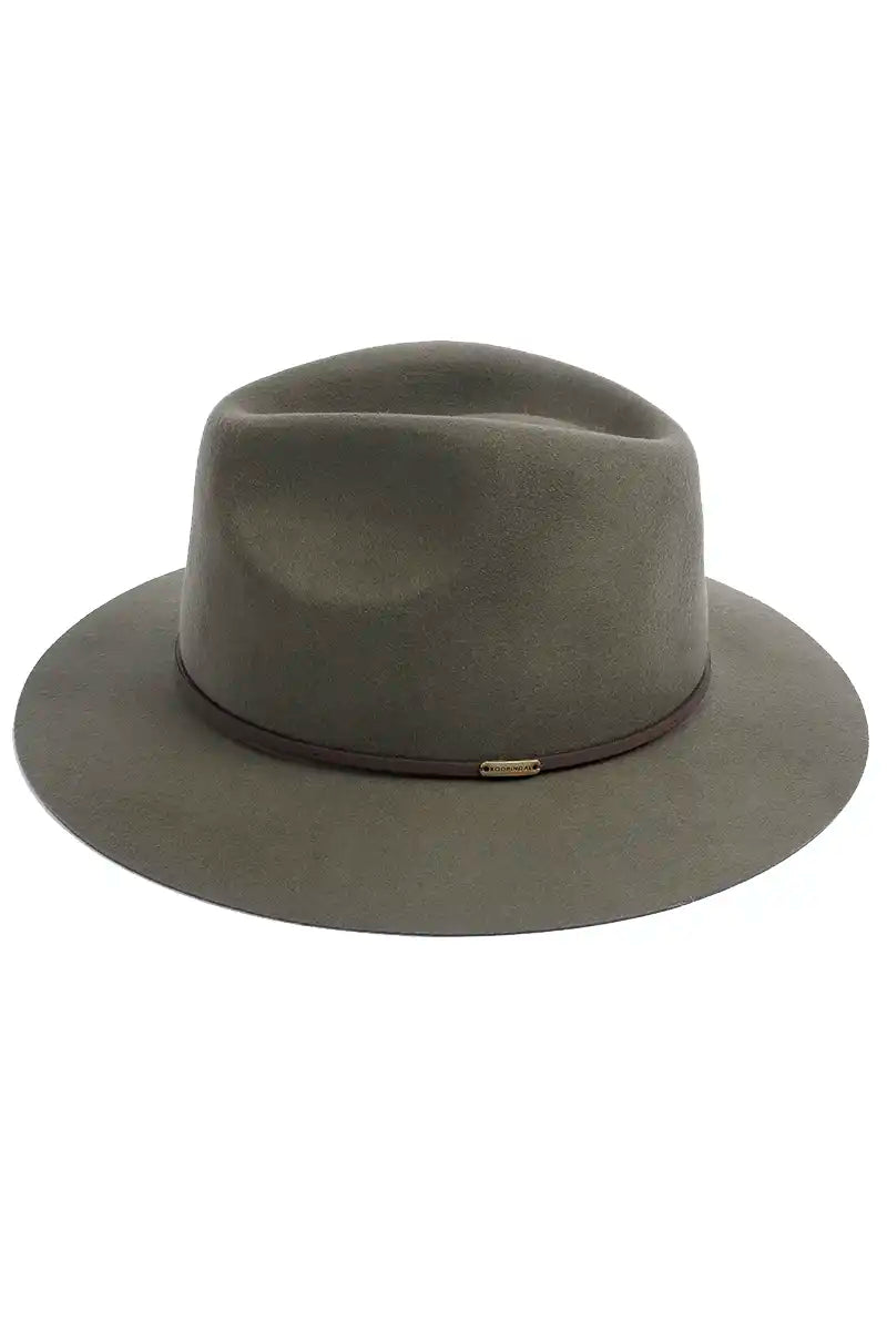 Kooringal Rajah Hat Mid Brim Fedora in Cypress side view