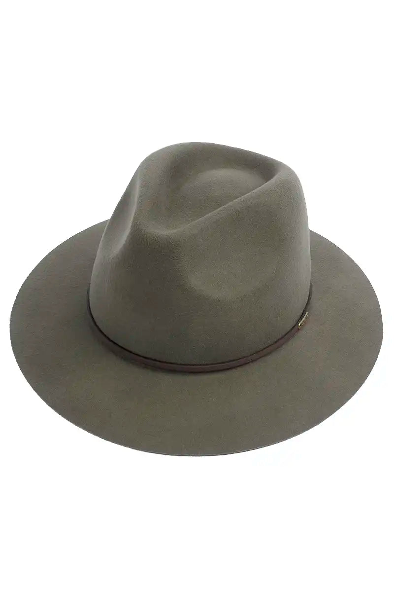 Kooringal Rajah Hat Mid Brim Fedora in Cypress front 3/4 view