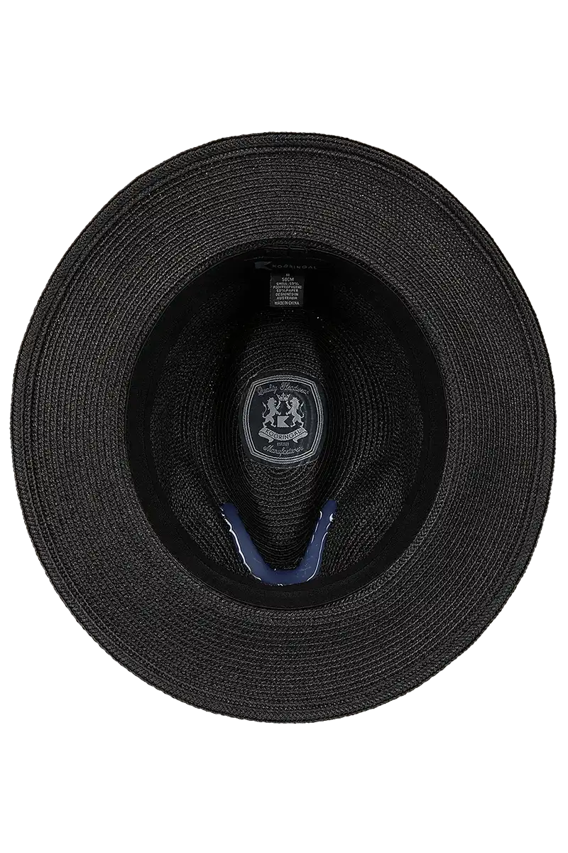 inside view of the Kooringal Universal Cypress Fedora in Black