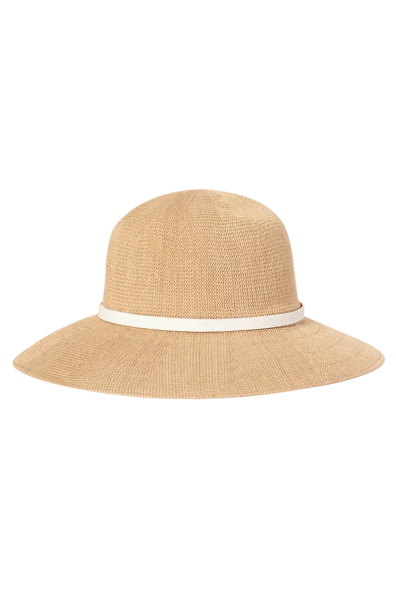 back of the Kooringal Women's Leslie Hat Wide Brim in Natural-White