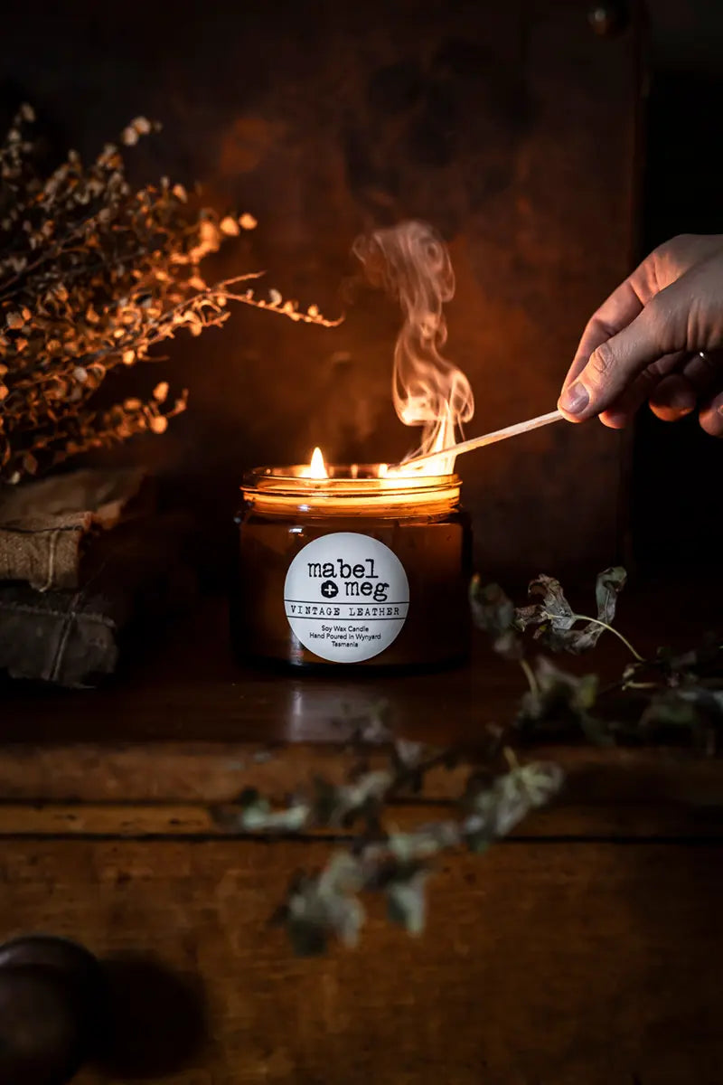 Mabel + Meg Classic Soy Candle Vintage Leather
