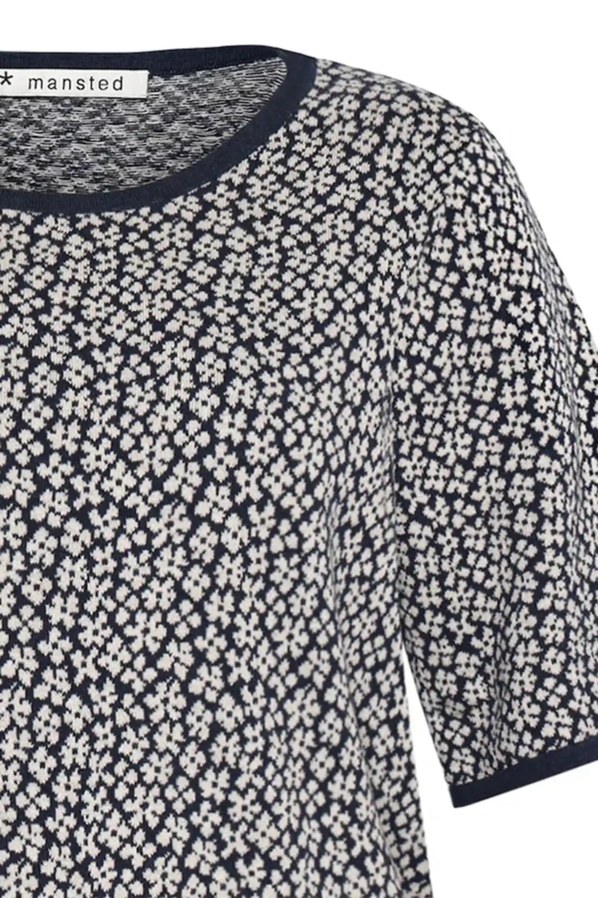 Mansted Floss Top in Navy front detailed view