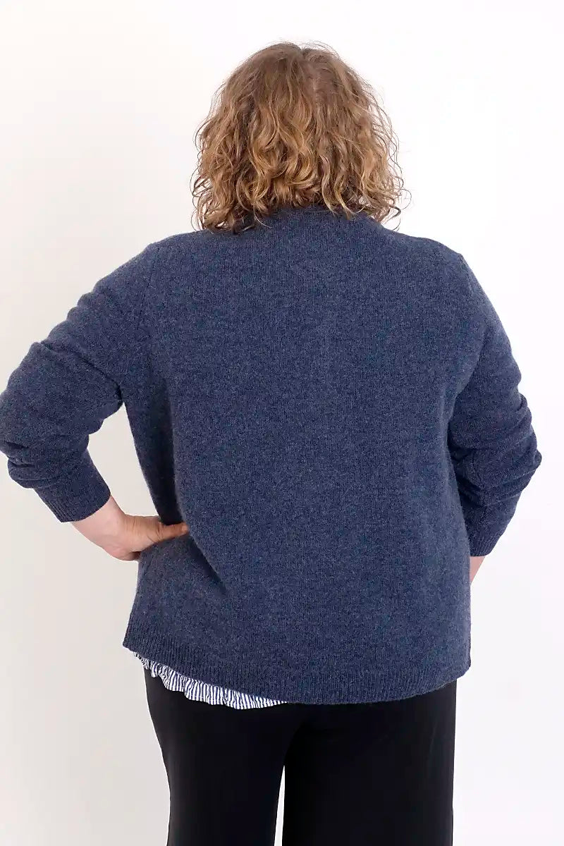 Mansted Womens Cardigan Midori in Blue back view