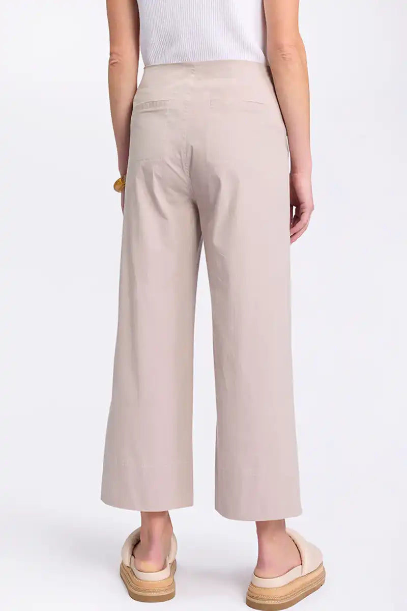 back view of Marco Polo 3/4 Wide Leg Pant in Natural