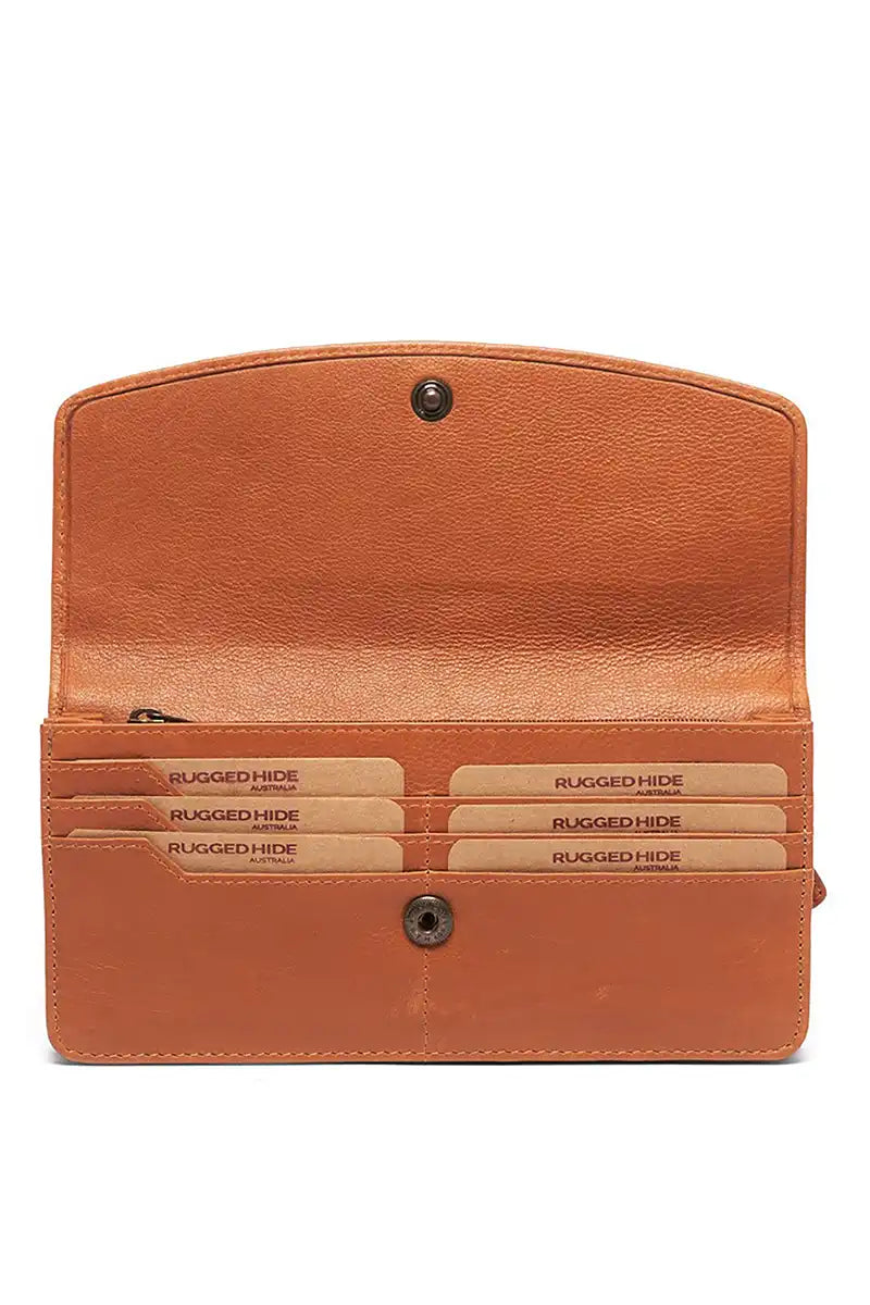 Rugged hide Millie tan Wallet inside