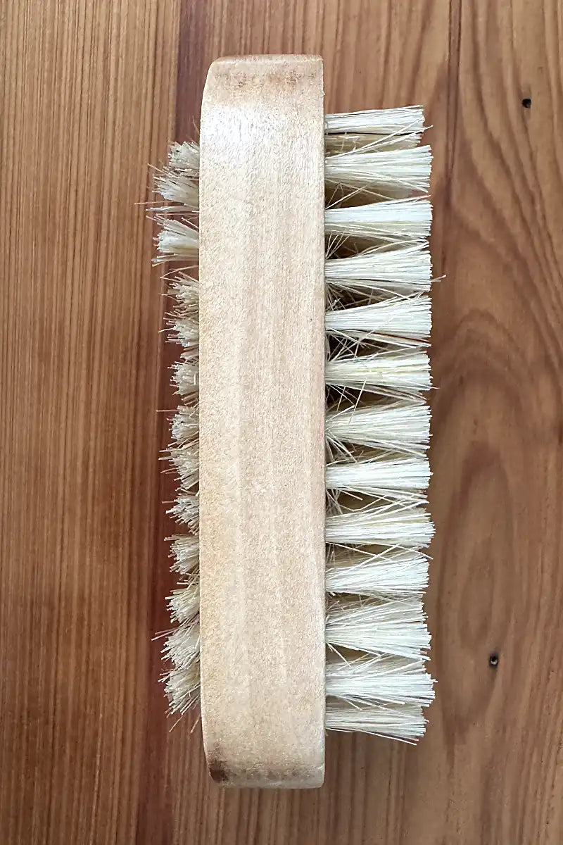 Natural Wooden Nail Brush side on view