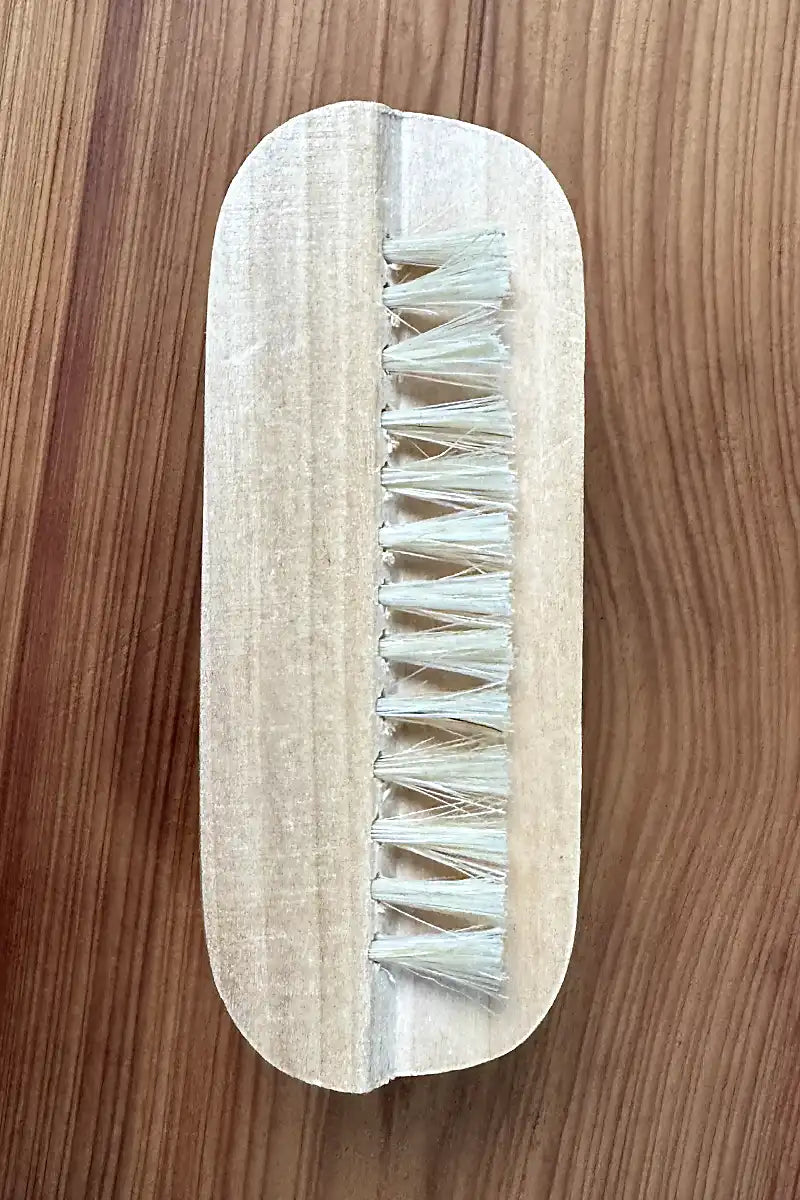Natural Wooden Nail Brush top view