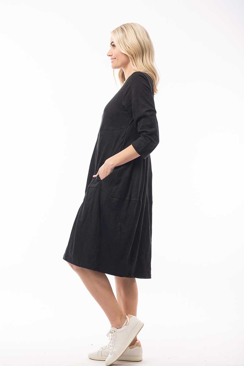 side view of Orientique Essentials Dress Bubble in Black