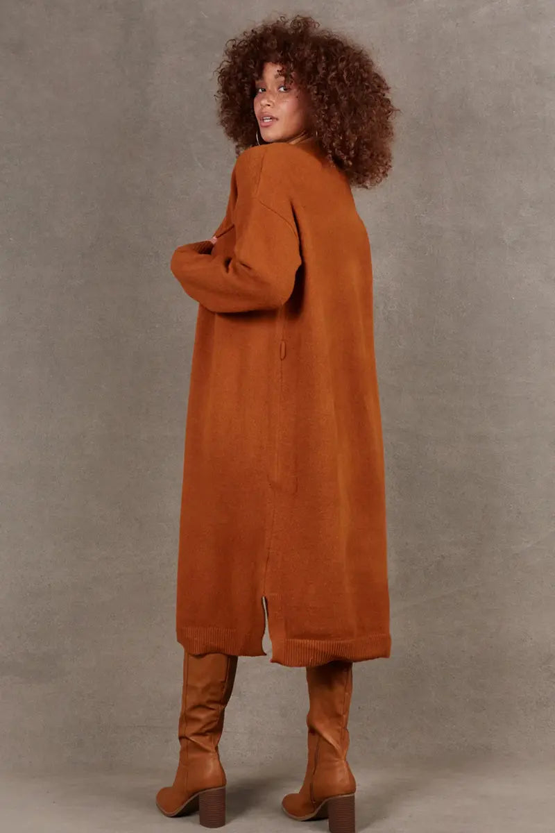 Paarl Longline Cardigan in Ochre by Eb & Ive back view