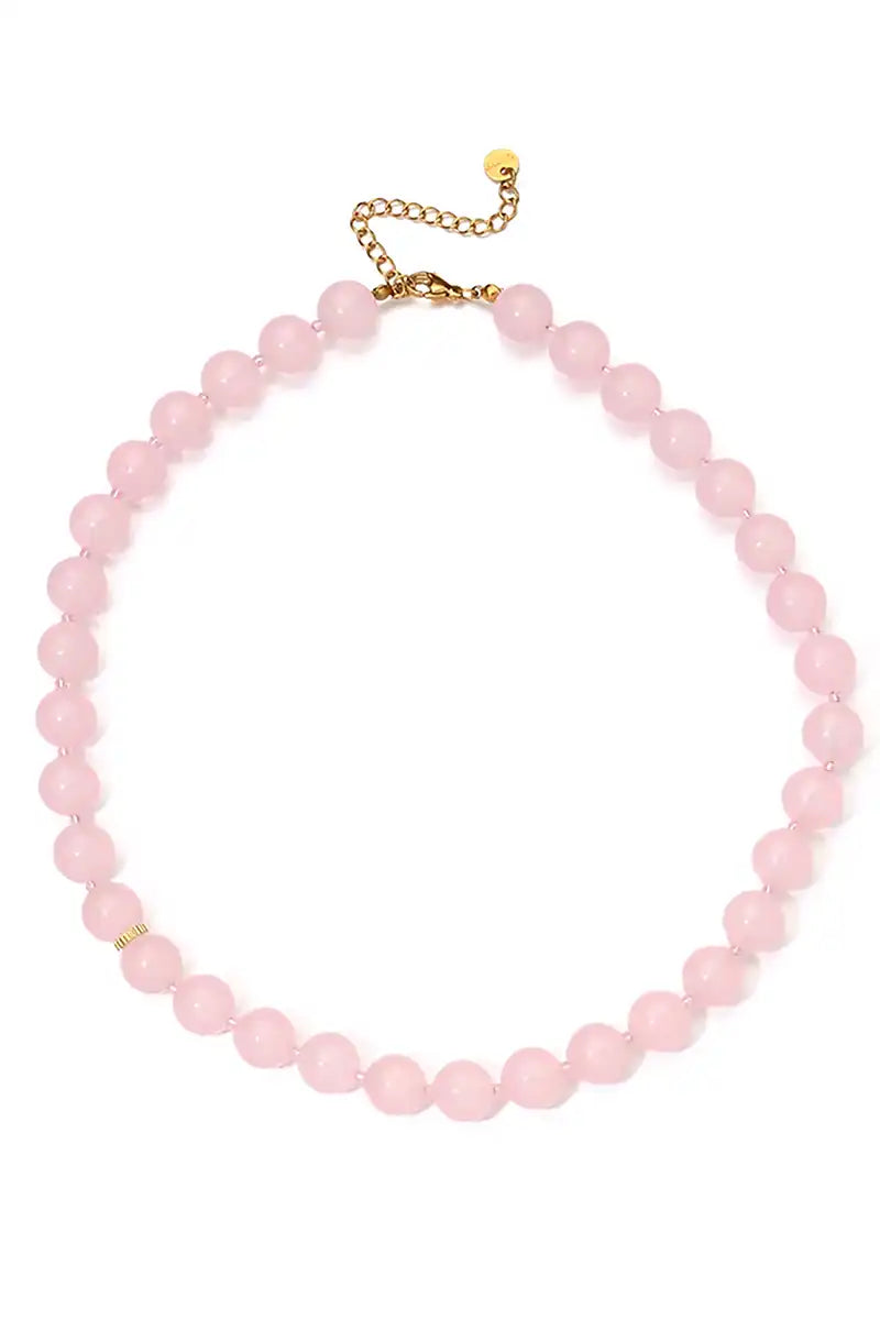 Stone necklace in pink Agate