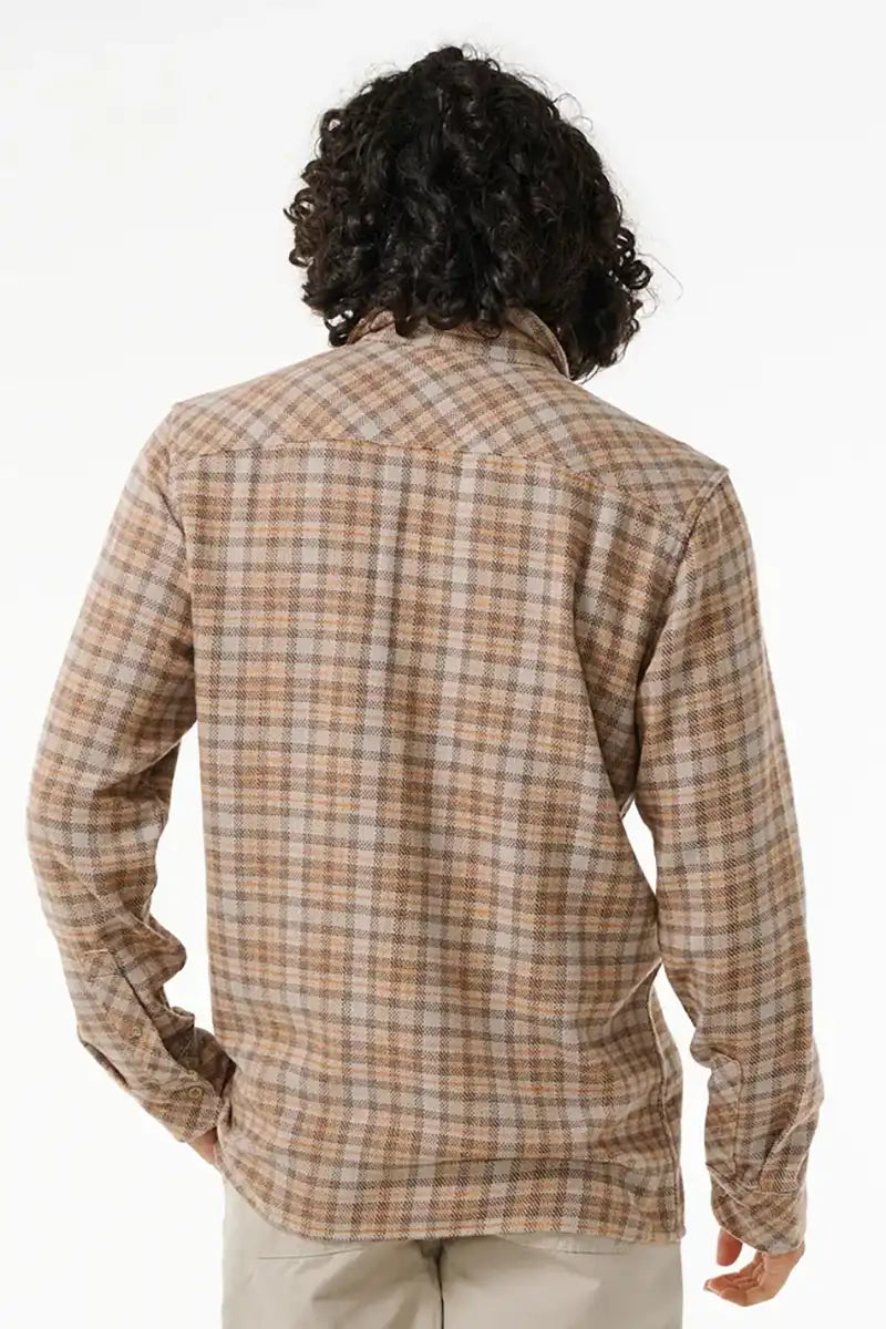 Rip Curl Archive Ocean Tech Flannel in Stone back view