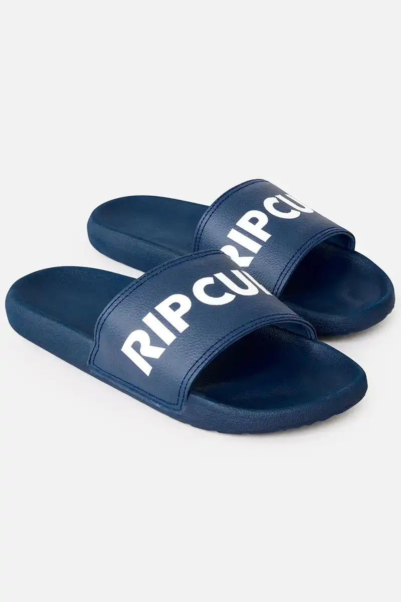 Rip Curl Classic Bloom Kids Slide in Navy front 3/4 view