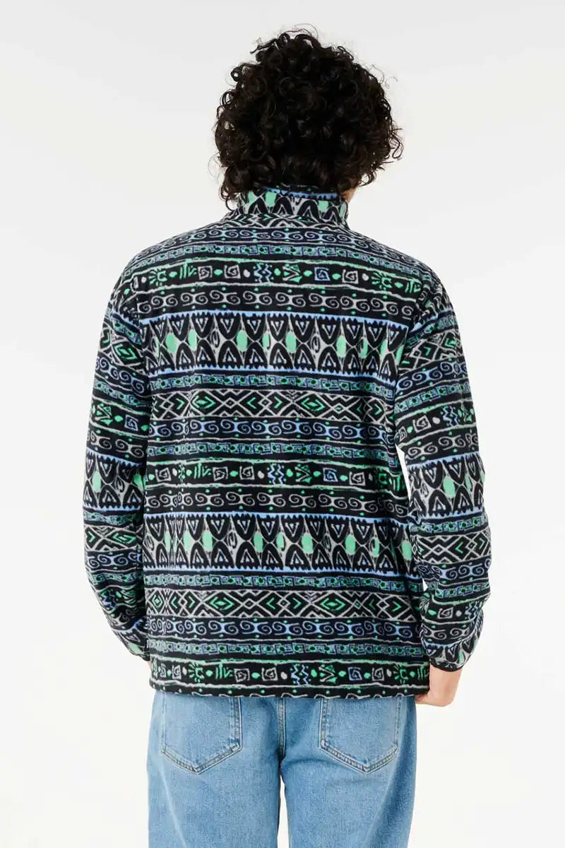 Rip Curl Fun Times Polar Fleece in Black Grey back view