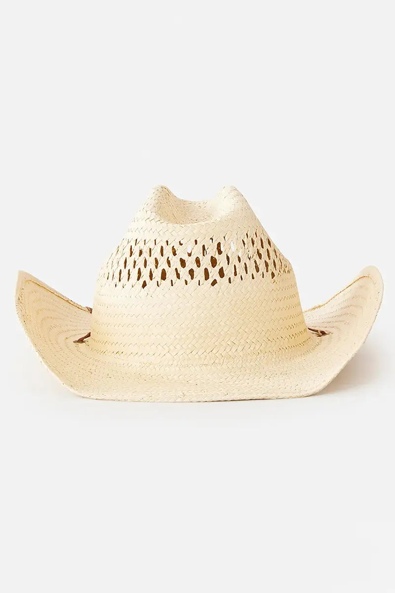 back view of the Rip Curl Hat Cowrie Cowgirl in Natural