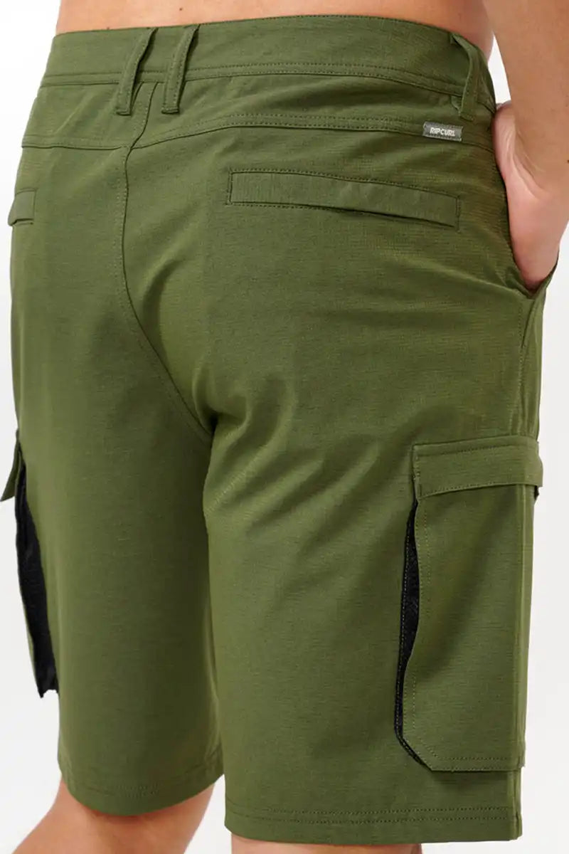 Rip Curl Men's Short Classic Surf 20" Cargo Boardwalk in dark olive back pocket details
