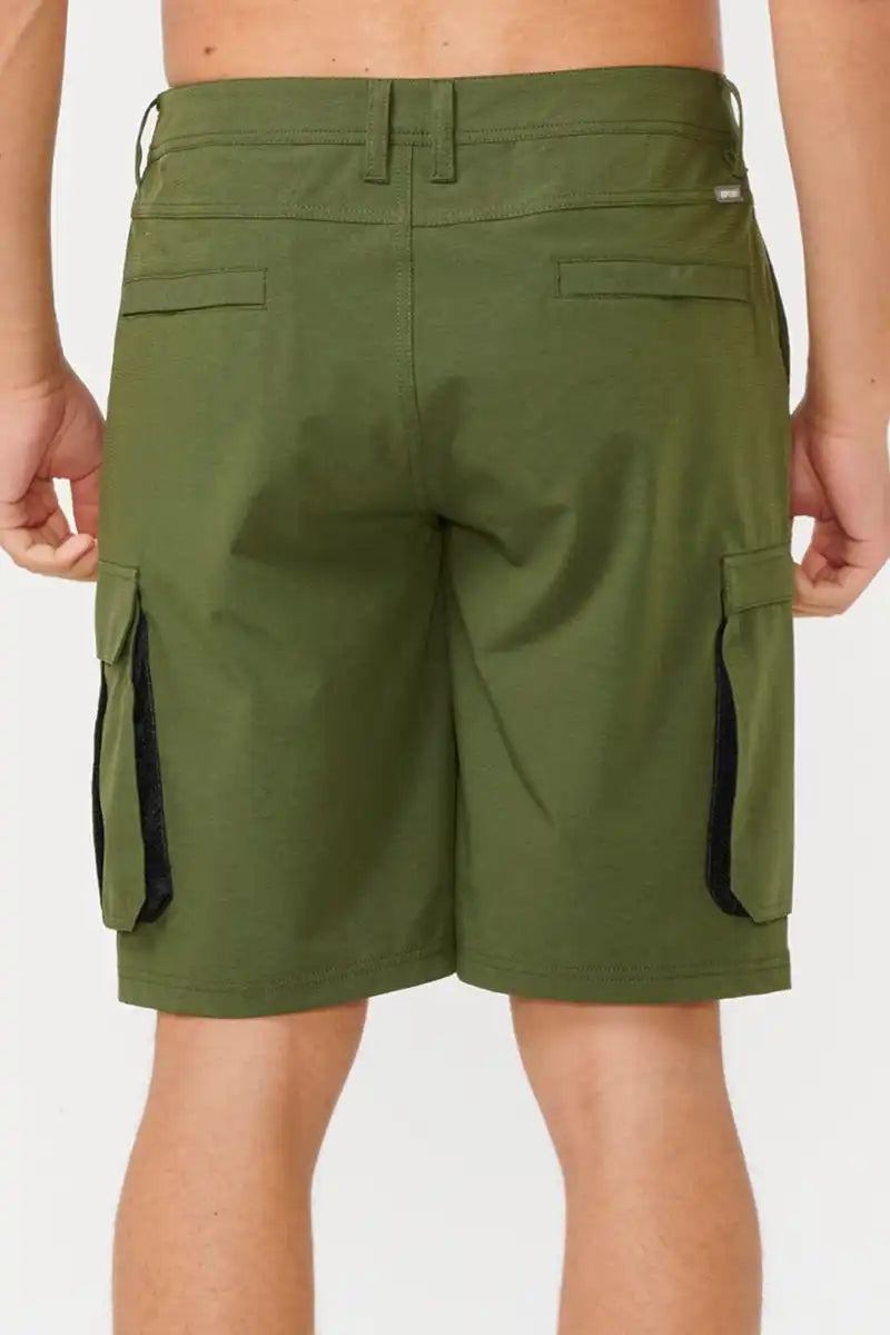 Rip Curl Men's Short Classic Surf 20" Cargo Boardwalk in dark olive back view