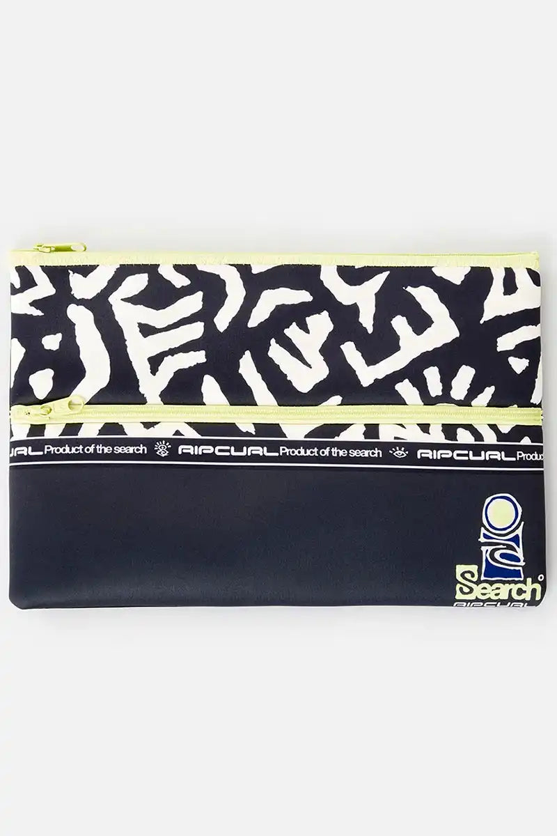 Rip Curl Pencil Case XL Variety in Washed Black front view