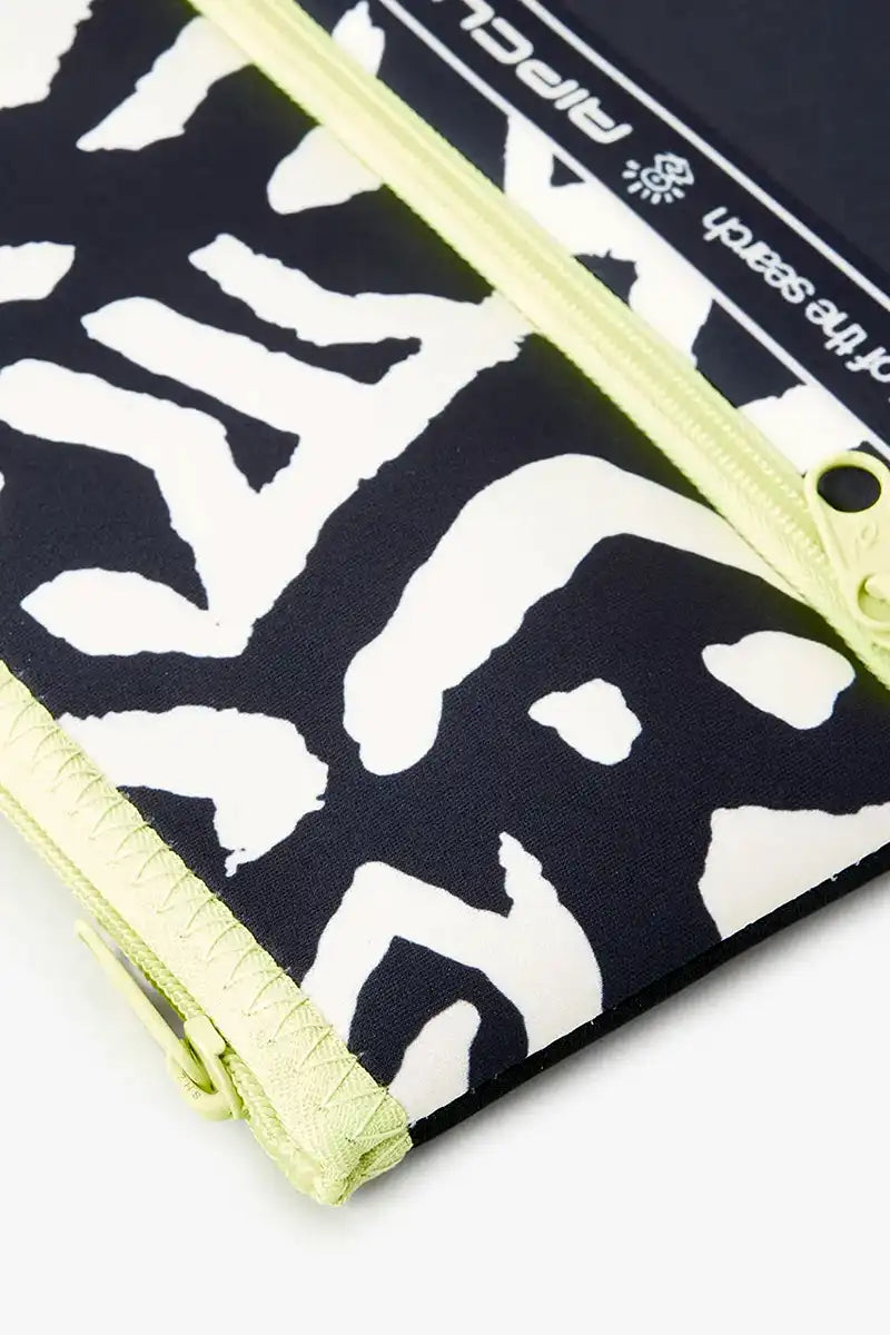 Rip Curl Pencil Case XL Variety in Washed Black front print detail view