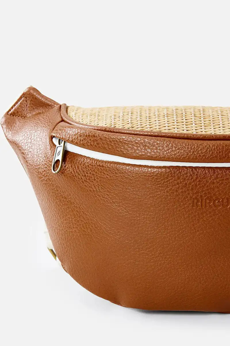 Rip Curl Premium Straw Crossbody Sling front detailed view