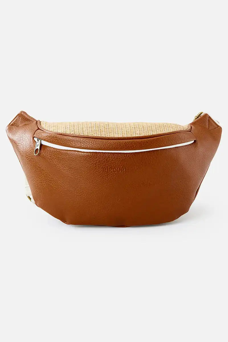 Rip Curl Premium Straw Crossbody Sling front on view