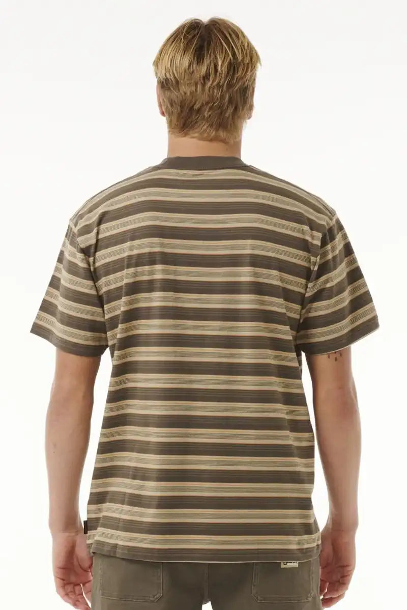 Rip Curl Search Stripe Tee in Deep Rock back view