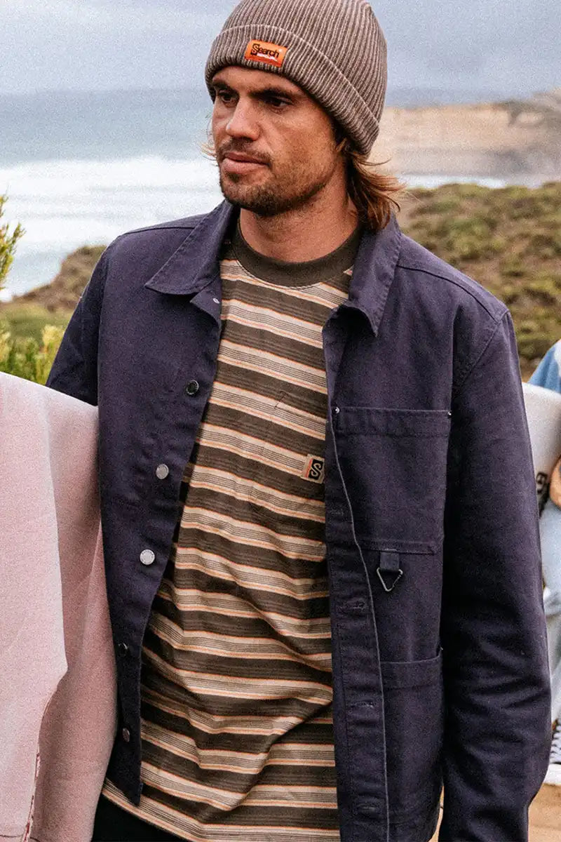 Rip Curl Search Stripe Tee in Deep Rock feature image