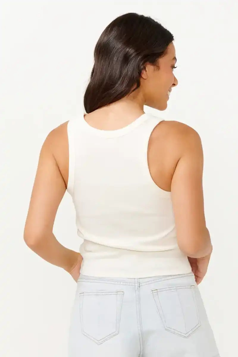 Rip Curl Tropicana Ribbed Tank in Bone back view