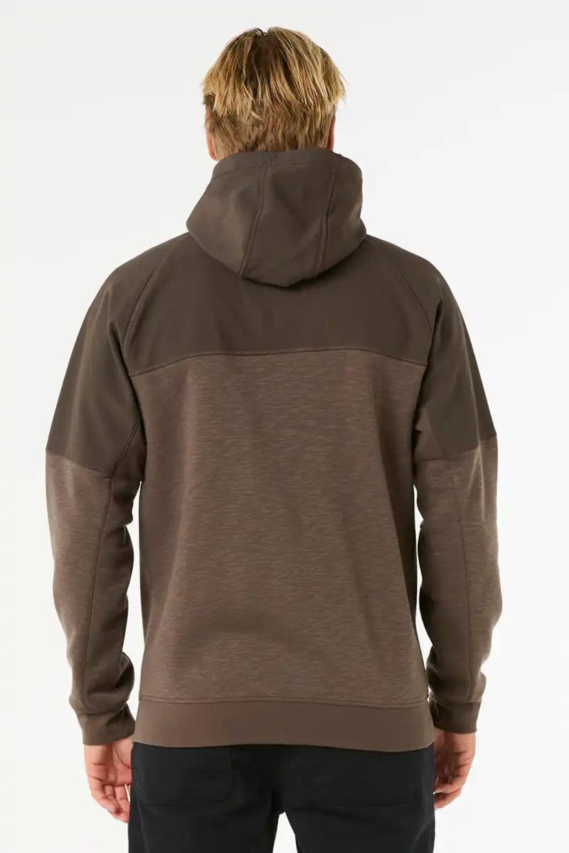 Viral Anti-Series Zip Through Hooded Fleece - Deep Rock back view