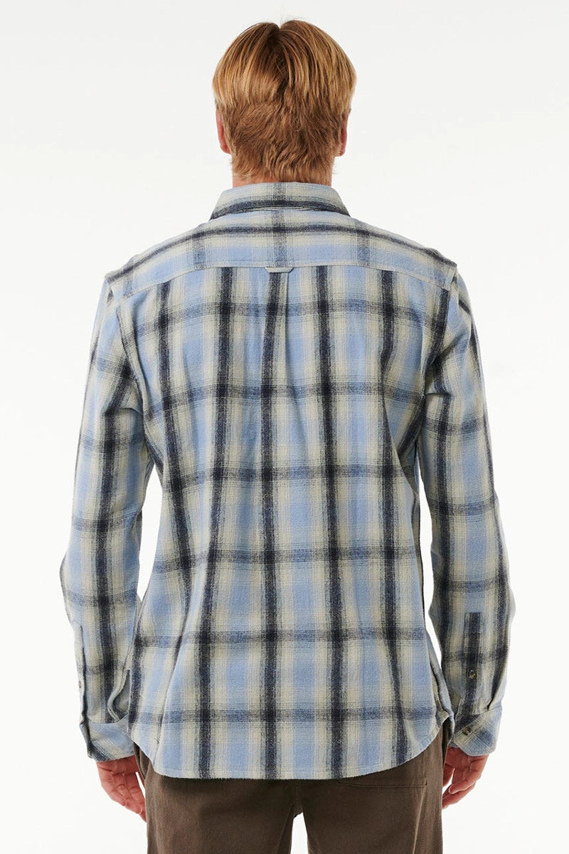 Rip Curl Men's Saltwater Culture Flannel Shirt in Sparky Blue back view