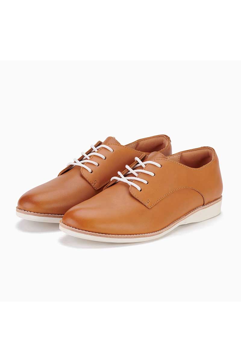 Rollie Women's Shoe Derby Pair in Cognac