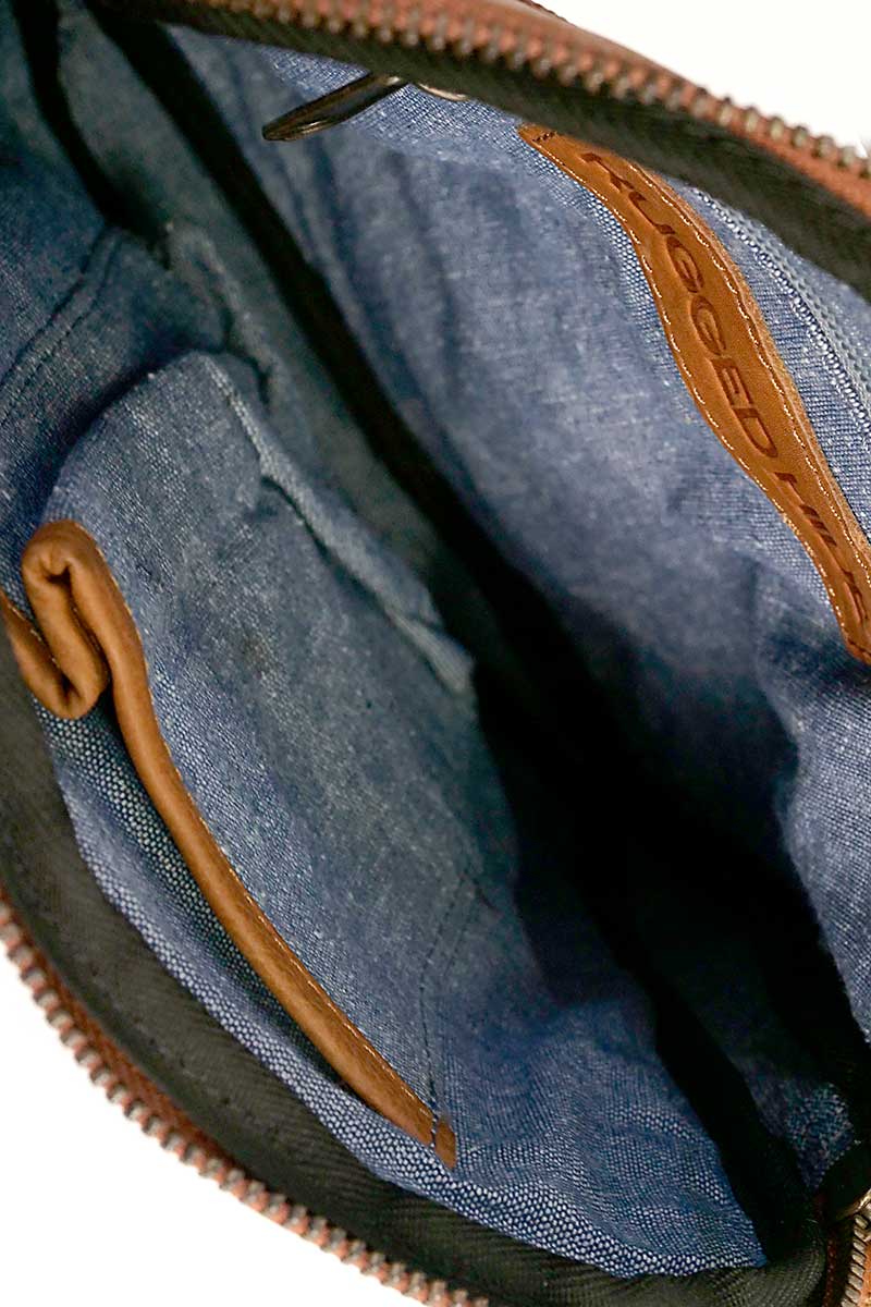 Rugged Hide Helen Cross Body Bag in Tan inside view